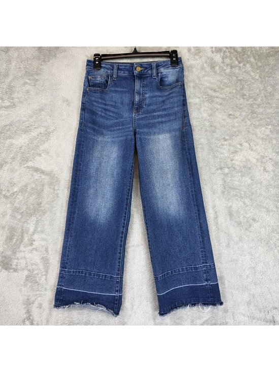 Warp + Weft Denim - Warp + Weft ICN Incheon Wide Leg Jeans Womens 26 Blue Med Wash High Rise Crop